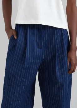 The Frankie Shop Tansy Denim Pants Navy Pinstripe Discount