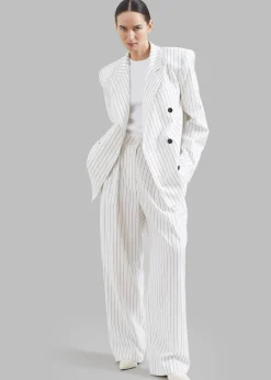 The Frankie Shop Tansy Fluid Pleated Trousers White Hot