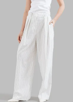 The Frankie Shop Tansy Fluid Pleated Trousers White Hot