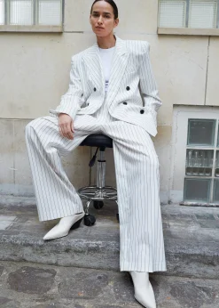 The Frankie Shop Tansy Fluid Pleated Trousers White Hot