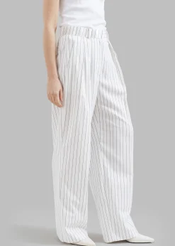 The Frankie Shop Tansy Fluid Pleated Trousers White Hot