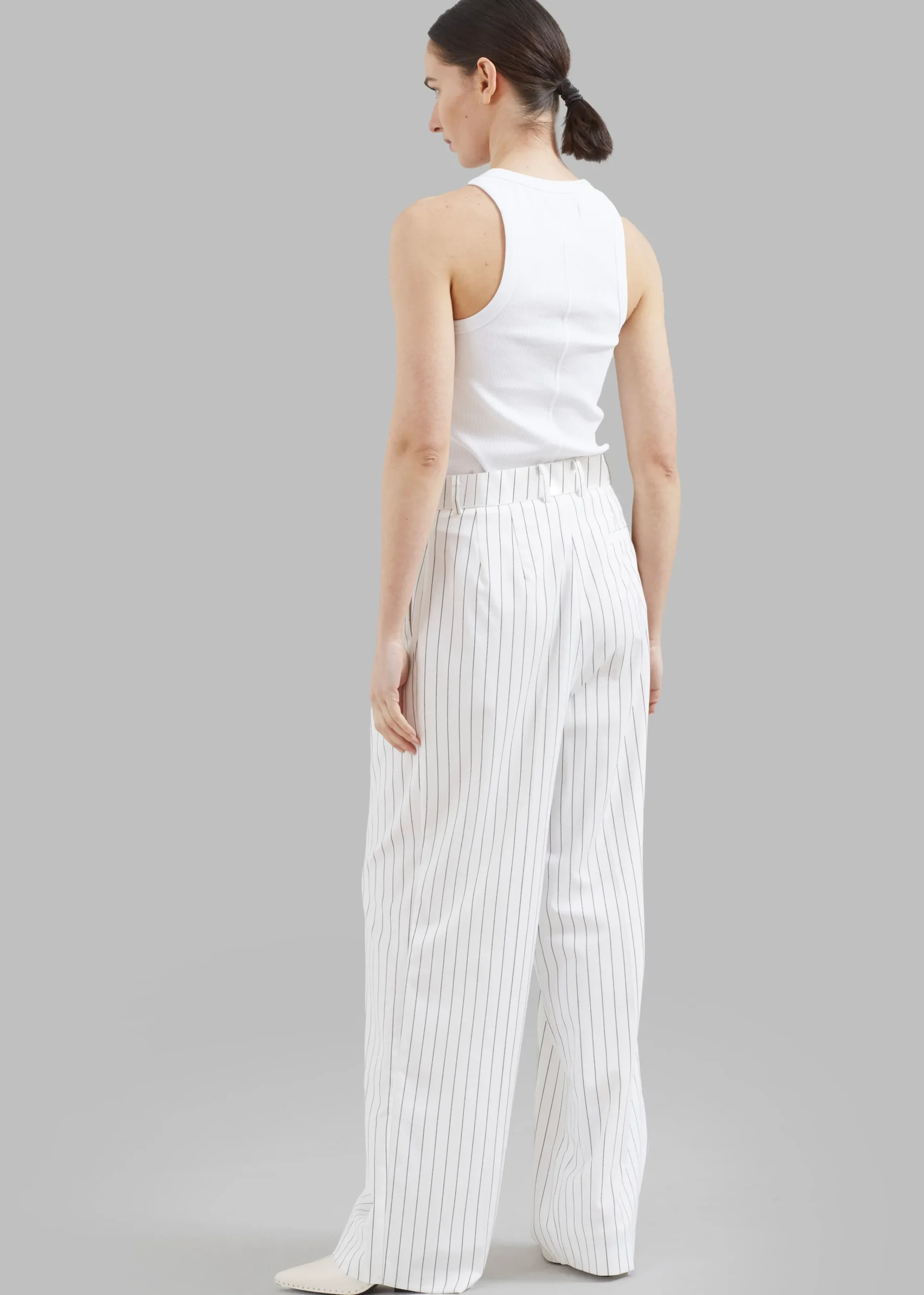 The Frankie Shop Tansy Fluid Pleated Trousers White Hot