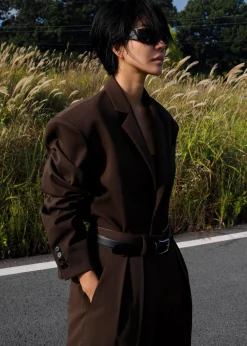 The Frankie Shop Tansy Oversized Blazer Chocolate