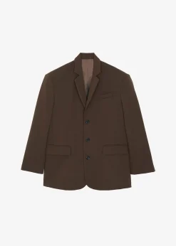 The Frankie Shop Tansy Oversized Blazer Chocolate
