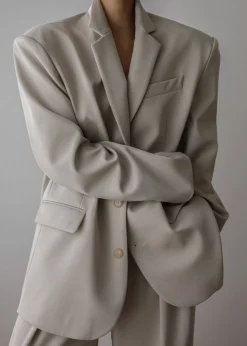 The Frankie Shop Tansy Oversized Blazer Beige Clearance