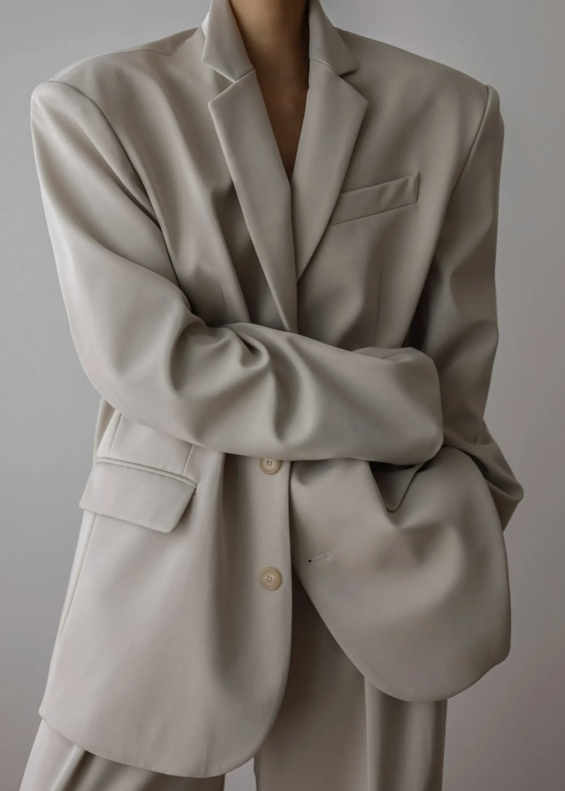 The Frankie Shop Tansy Oversized Blazer Beige Clearance