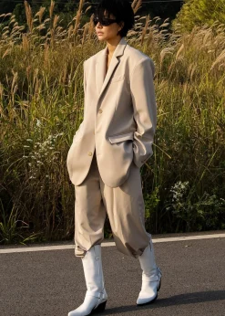 The Frankie Shop Tansy Oversized Blazer Beige Clearance