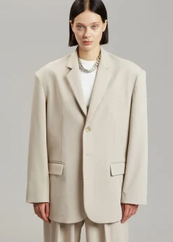 The Frankie Shop Tansy Oversized Blazer Beige Clearance