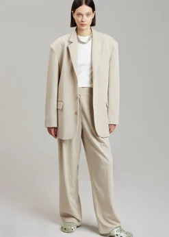 The Frankie Shop Tansy Oversized Blazer Beige Clearance