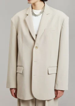 The Frankie Shop Tansy Oversized Blazer Beige Clearance