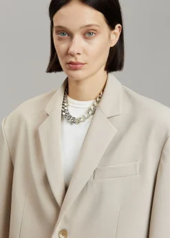 The Frankie Shop Tansy Oversized Blazer Beige Clearance