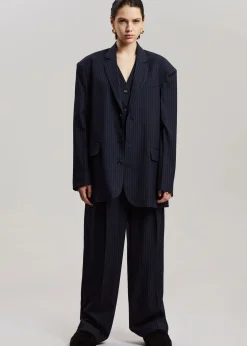 The Frankie Shop Tansy Oversized Blazer Navy Pinstripe Clearance
