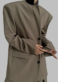 The Frankie Shop Tansy Oversized Blazer Olive