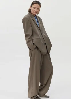 The Frankie Shop Tansy Oversized Blazer Olive