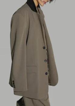 The Frankie Shop Tansy Oversized Blazer Olive