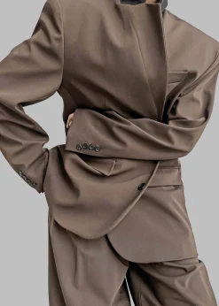 The Frankie Shop Tansy Oversized Blazer Olive