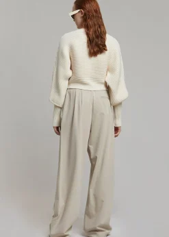 The Frankie Shop Tansy Pleated Trousers Beige Best