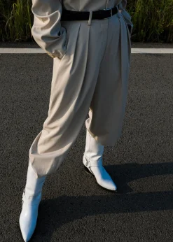 The Frankie Shop Tansy Pleated Trousers Beige Best