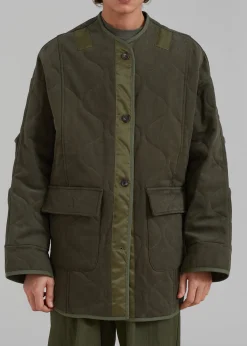 The Frankie Shop Ted Quilted Jacket Army Green Online