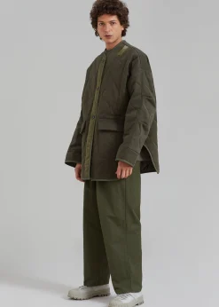The Frankie Shop Ted Quilted Jacket Army Green Online