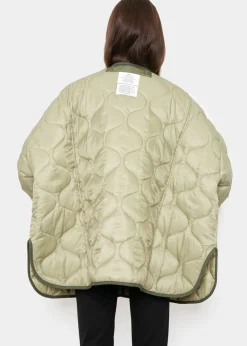 The Frankie Shop Teddy Quilted Jacket Moss Green Best