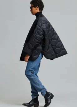 The Frankie Shop Teddy Quilted Jacket Black