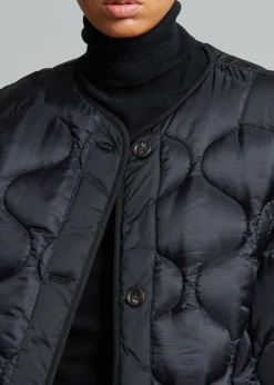 The Frankie Shop Teddy Quilted Jacket Black