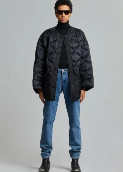 The Frankie Shop Teddy Quilted Jacket Black