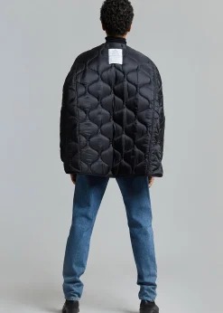 The Frankie Shop Teddy Quilted Jacket Black