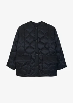 The Frankie Shop Teddy Quilted Jacket Black