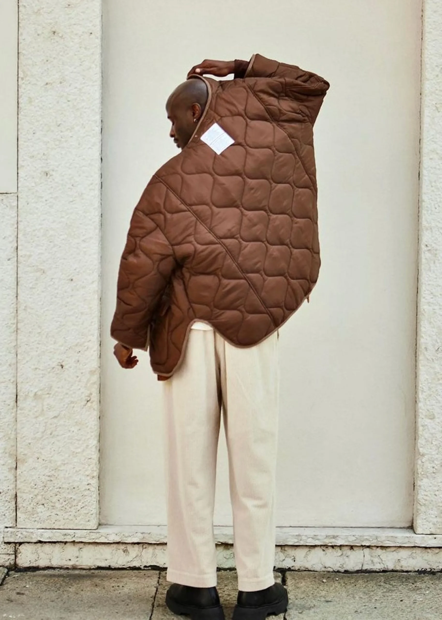 The Frankie Shop Teddy Quilted Jacket Chocolate Discount