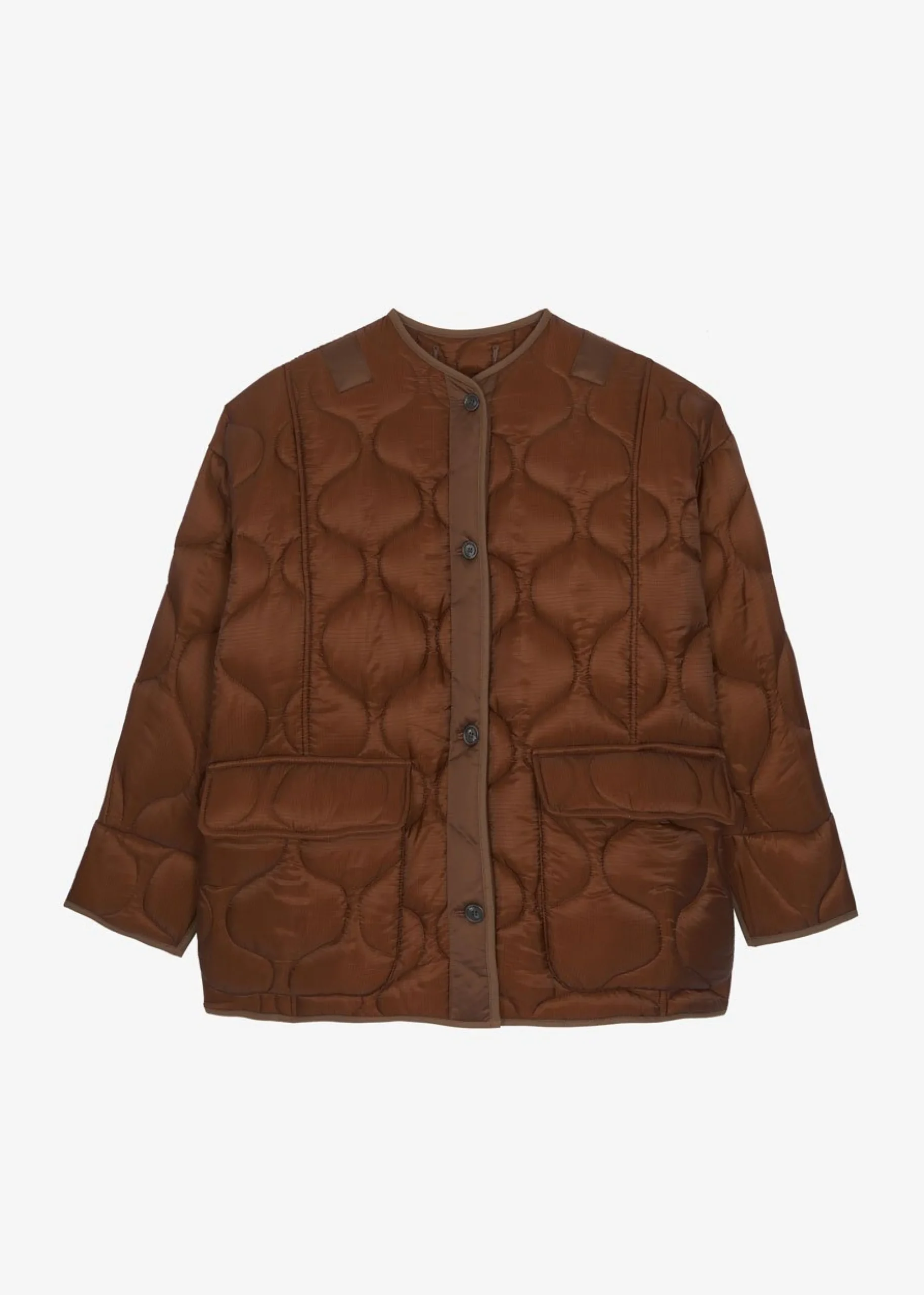 The Frankie Shop Teddy Quilted Jacket Chocolate Discount