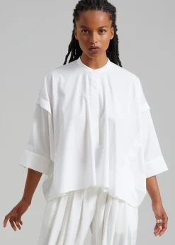 The Frankie Shop Tegan Cape Blouse White New
