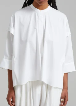 The Frankie Shop Tegan Cape Blouse White New