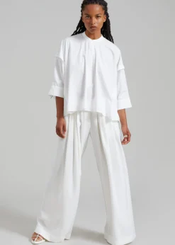 The Frankie Shop Tegan Cape Blouse White New