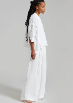 The Frankie Shop Tegan Cape Blouse White New