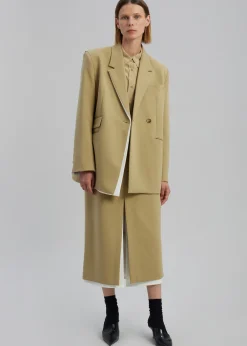 The Frankie Shop Telli Layered Blazer Khaki New