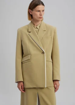 The Frankie Shop Telli Layered Blazer Khaki New