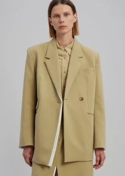 The Frankie Shop Telli Layered Blazer Khaki New