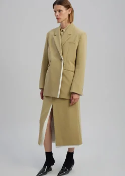 The Frankie Shop Telli Layered Blazer Khaki New