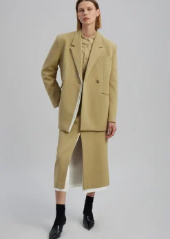 The Frankie Shop Telli Layered Blazer Khaki New