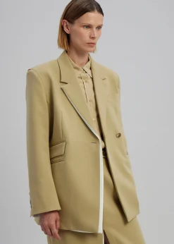 The Frankie Shop Telli Layered Blazer Khaki New