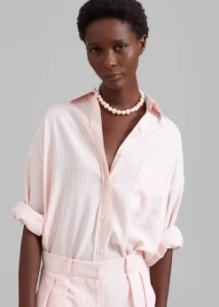 The Frankie Shop Tess Pearl Necklace Pink Sale