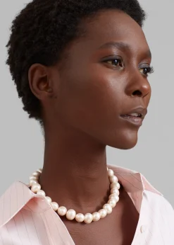 The Frankie Shop Tess Pearl Necklace Pink Sale