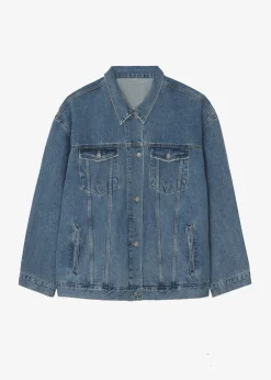 The Frankie Shop Texas Boxy Denim Jacket Medium Wash Discount