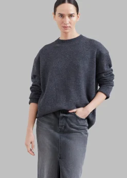 The Frankie Shop Texas Denim Pencil Skirt Dark Grey Outlet