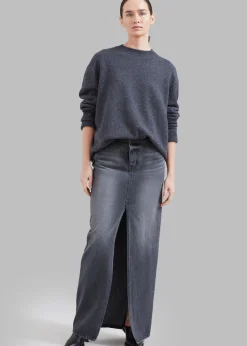 The Frankie Shop Texas Denim Pencil Skirt Dark Grey Outlet