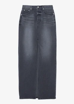The Frankie Shop Texas Denim Pencil Skirt Dark Grey Outlet