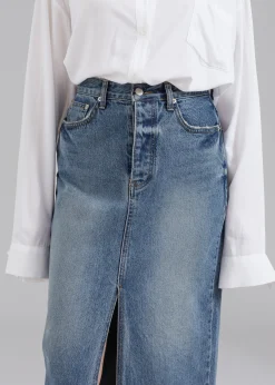 The Frankie Shop Texas Denim Pencil Skirt Medium Wash Outlet