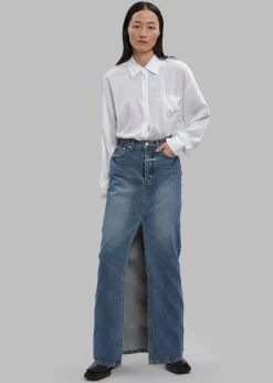 The Frankie Shop Texas Denim Pencil Skirt Medium Wash Outlet